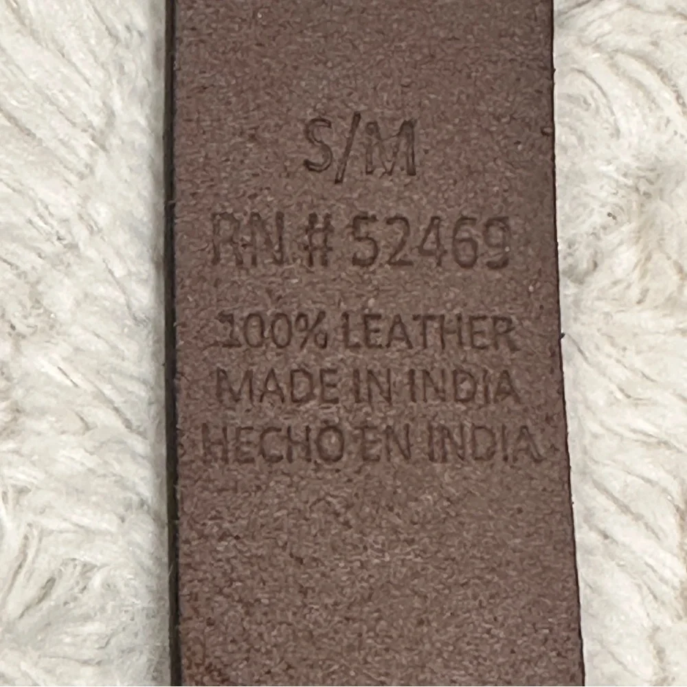 Beige/Tan Suede 100% Leather Belt Women’s Sz S/ M, 32.5